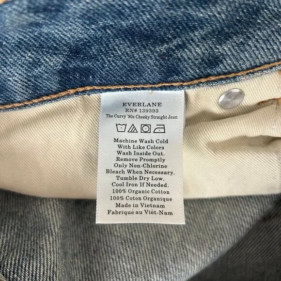 NWT Everlane The Curvy 90's Cheeky Straight Jean Light Wash Denim Size 30 Womens - Picture 9 of 12
